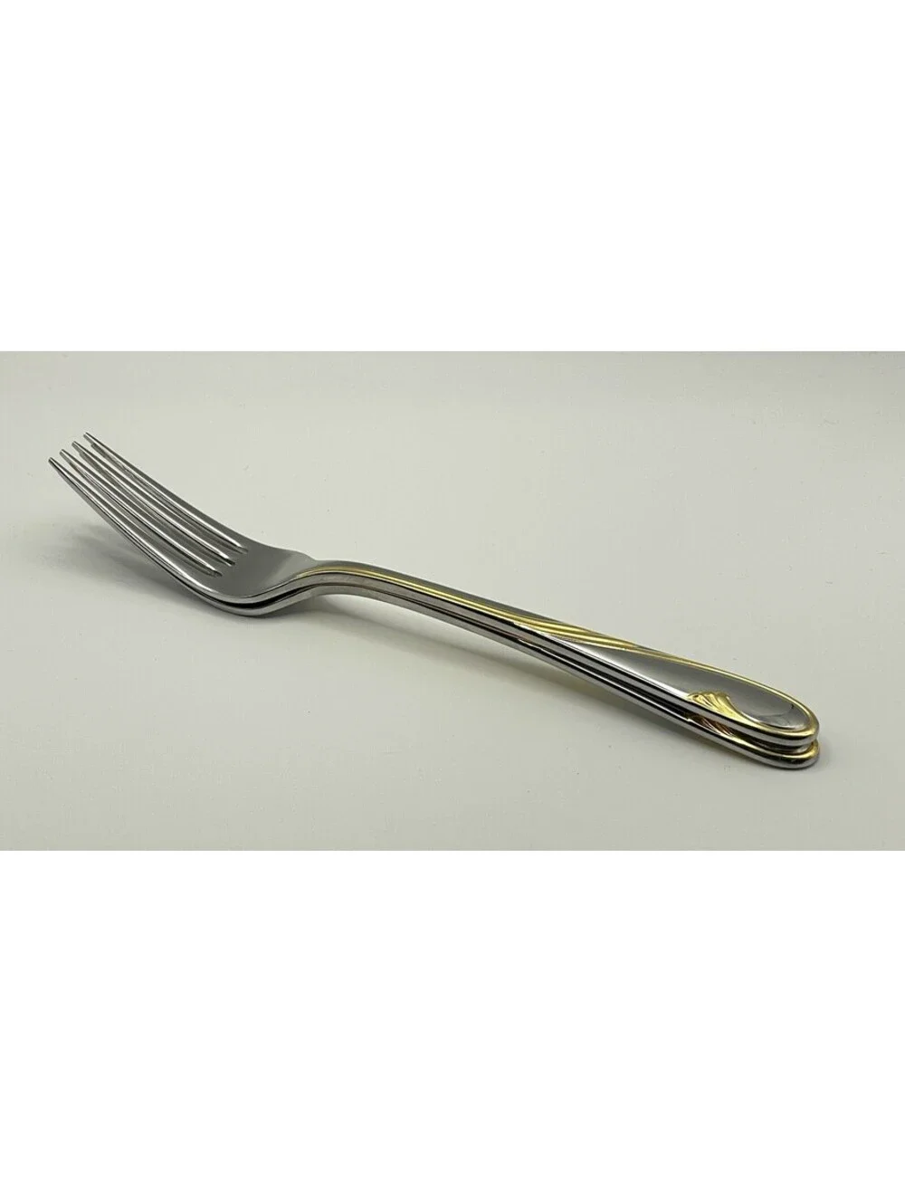 (2) Gorham GOLDEN SWIRL 18/8 Stainless Japan Dinner Fork Lot ~ 7 7/8”